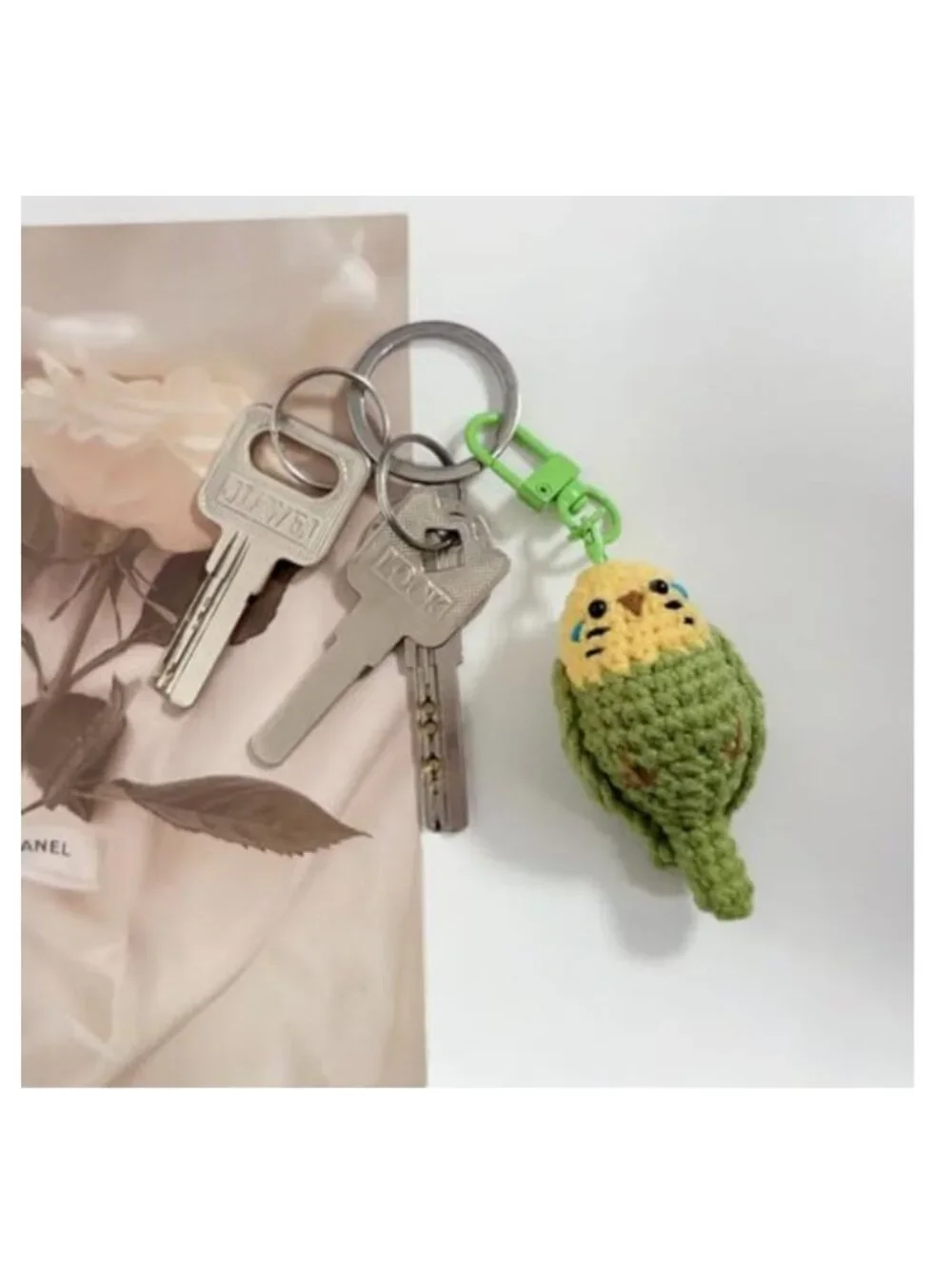 Handmade Crochet Bird Keychain Parrot Bag Pendant Car Accessory Gift